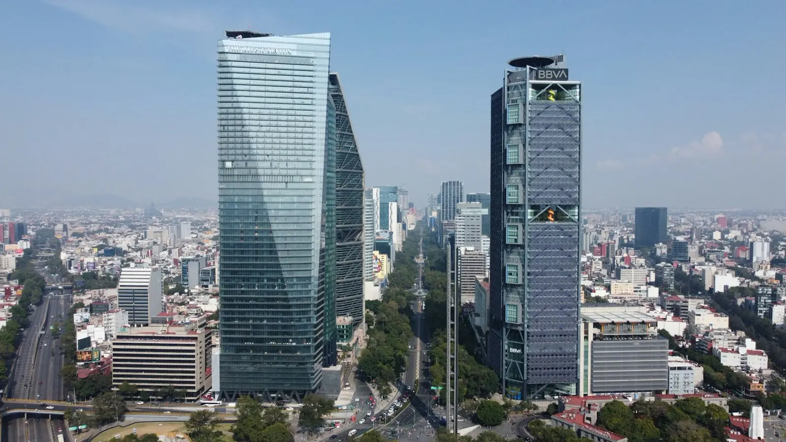 Skyscrapers along Paseo de la Reforma in Mexico City